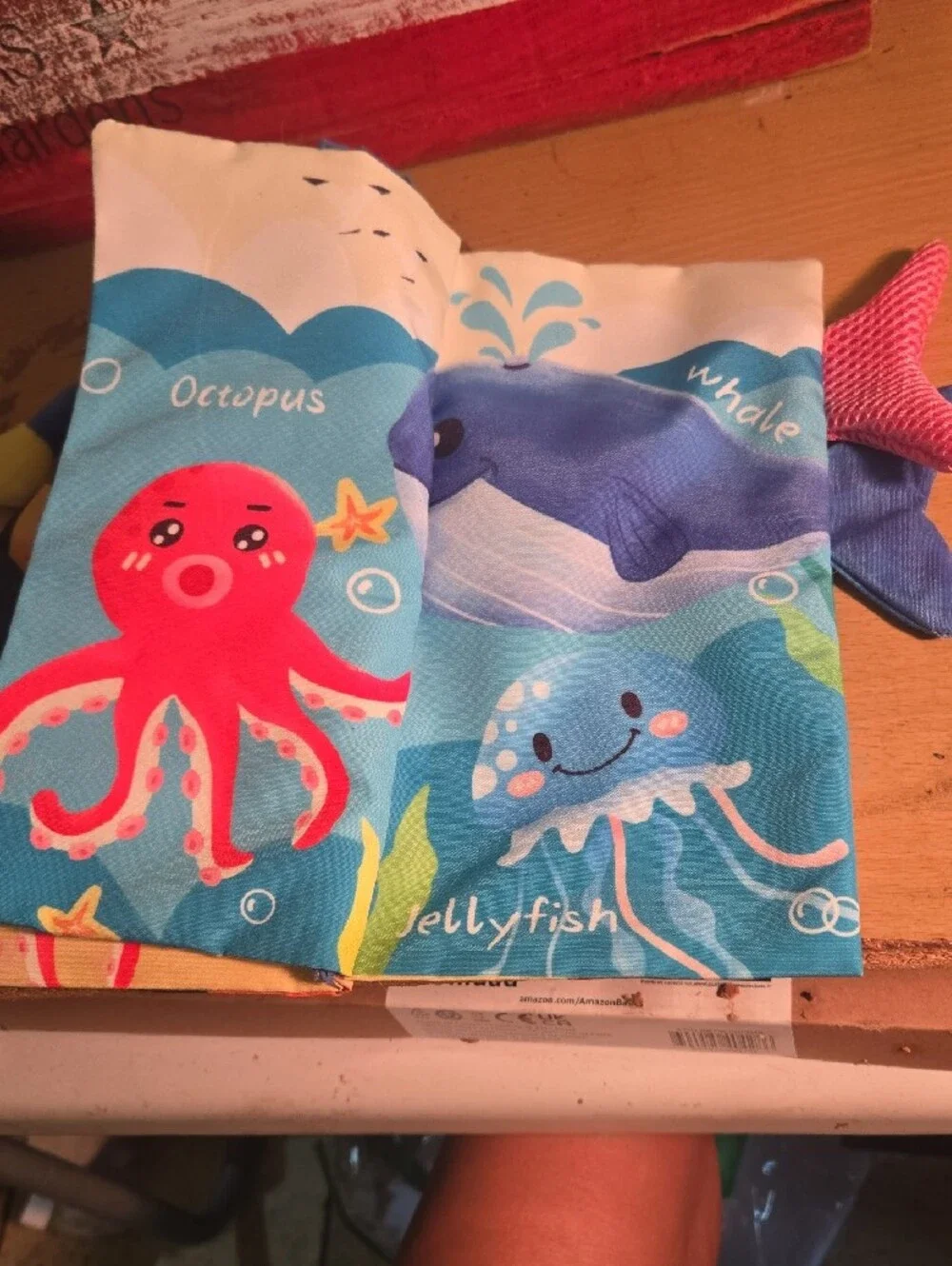 Marine Animals Soft Fabric Learning Book - Blue